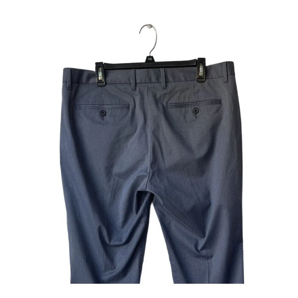 Bonobos Tuesday Chino Pants Size 36/32 Grey Pinstriped Slim Fit Stretch Business